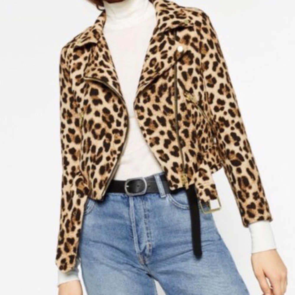 Zara Cheetah Motorcycle Jacket